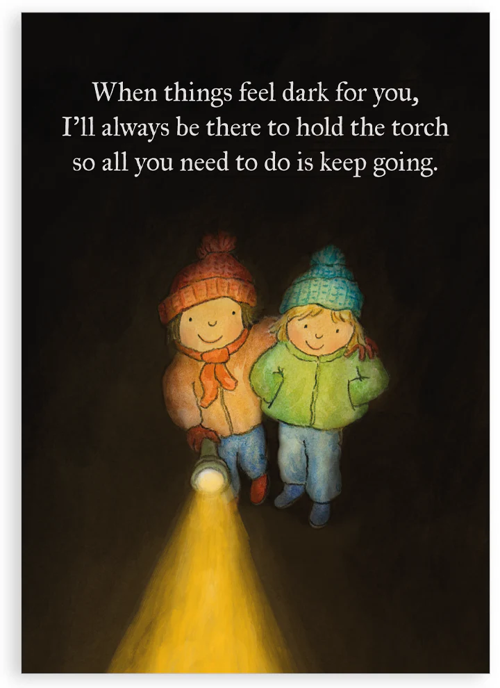 Greetings card - Holding the torch
