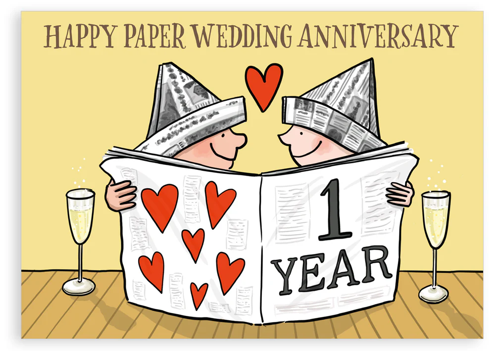 Greetings card - Paper wedding anniversary