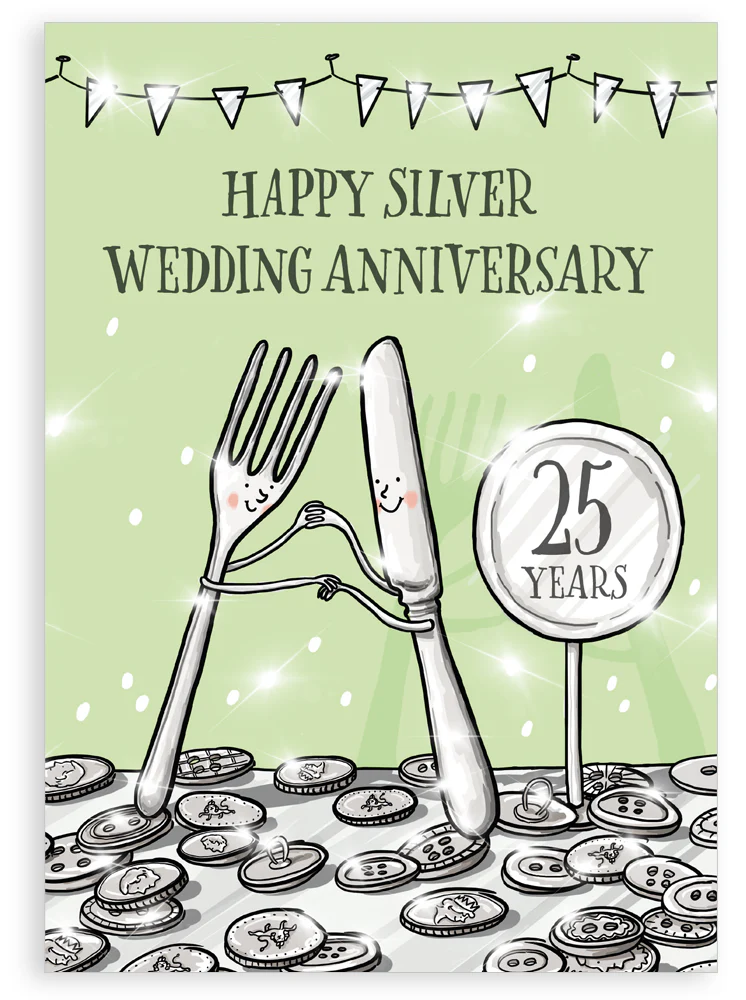 Greetings card - Silver wedding anniversary