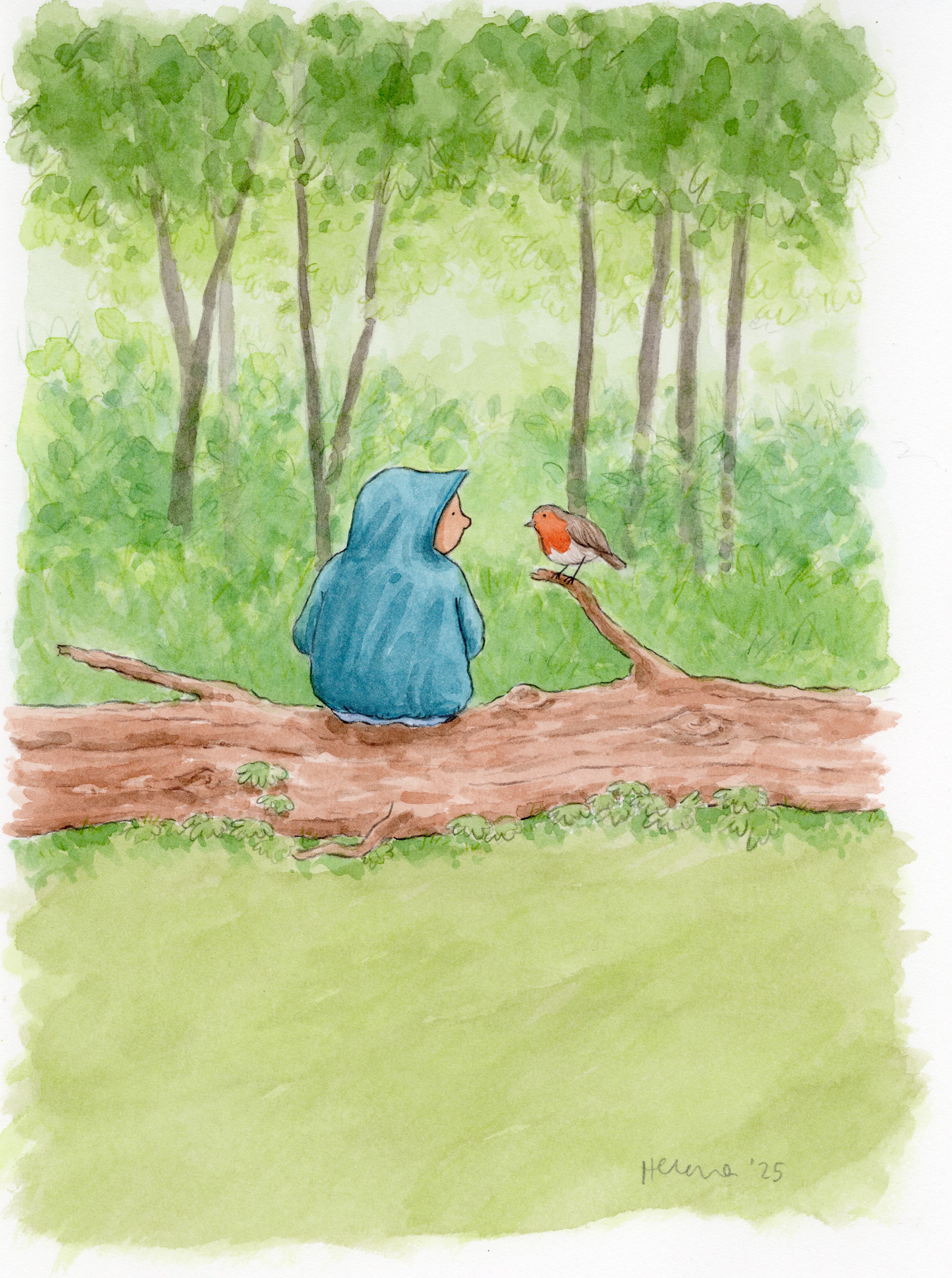 May you find comfort - Original signed painting in watercolour and pencil crayon. - Image 2