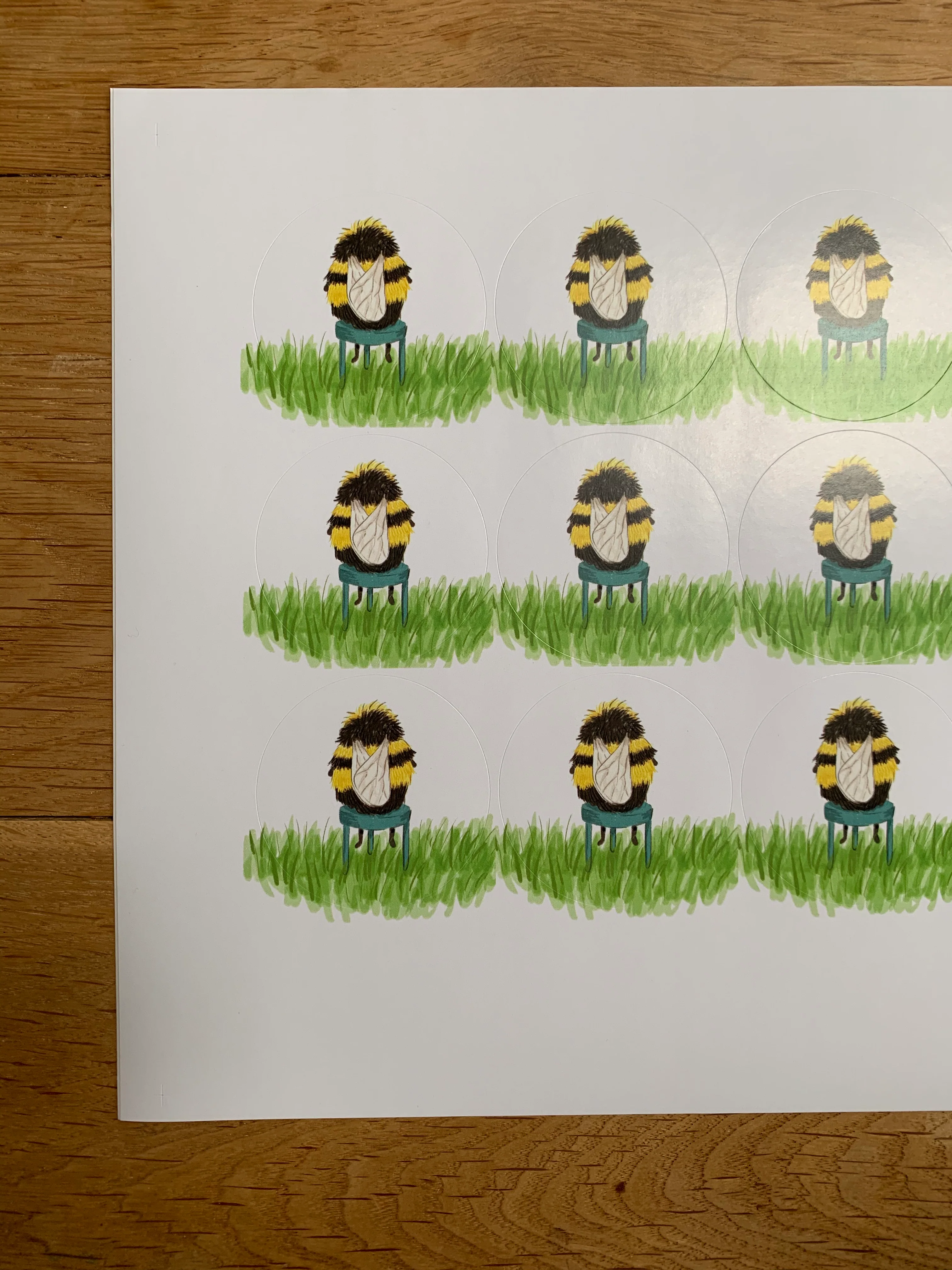Sheet of 15 Stickers - Fuzzy Little Bee - Image 3