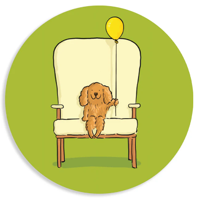 Sheet of 15 Stickers - Happy Birthday (dog)